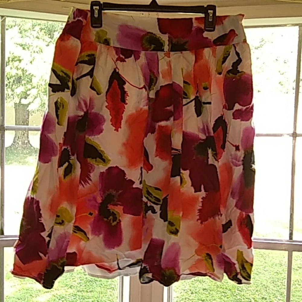 Cute Floral Pleated Skirt Calf/Below/Knee Length